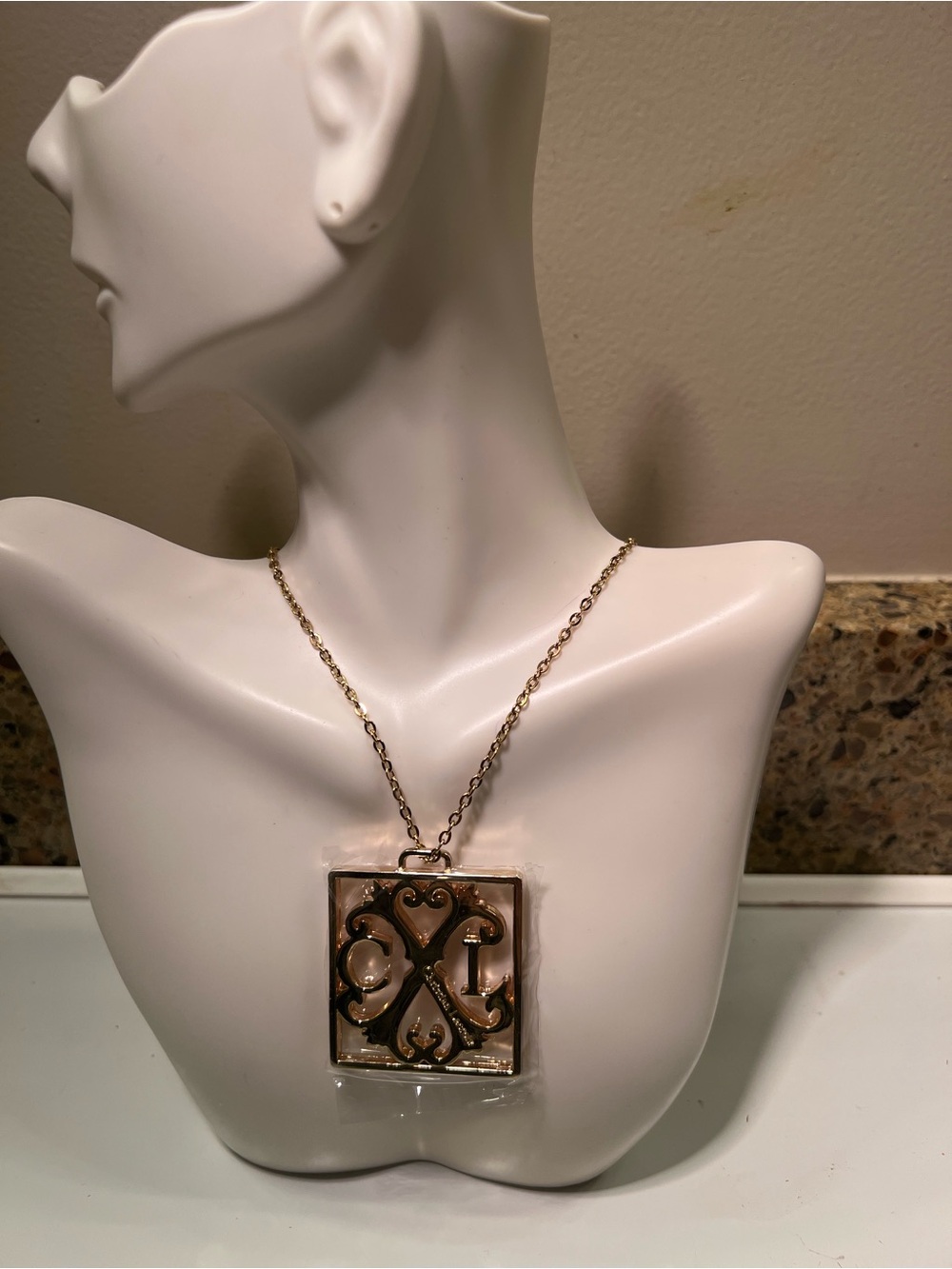 Christian Lacroix Gold-tone Necklace, 16” Chain & 1.5x1.5” Charm NWOT - Picture 6 of 6
